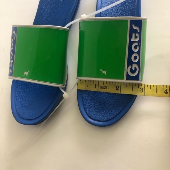 GOATS Kid's Blue/Green The Slide Logo Slide Sandals Size 1 - Picture 10 of 11